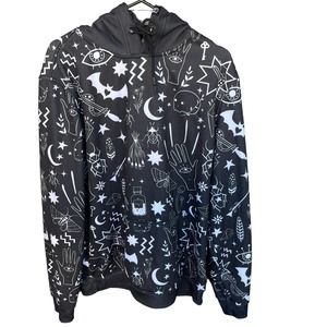 Fresh Hoods Sweater Mens Medium Black‎ White Mythical Enchanted Items Hoodie